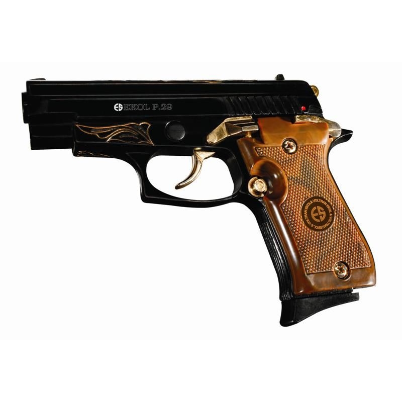 Obranná plynová pištoľ EKOL P29 Black Gold Engraved Obranná plynová pištoľ EKOL P29 Black Gold Engraved